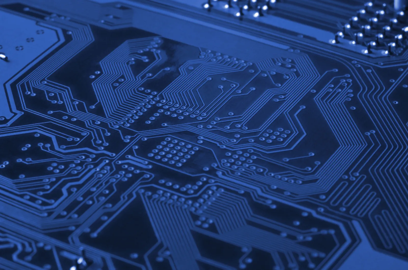 A complex circuit board in close-up